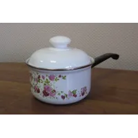 Кастрюля эмалированная 1 л Китайская роза – Лысьвенские эмали