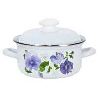 Кастрюля эмалированная 1.5 л Анютины глазки – Лысьвенские эмали