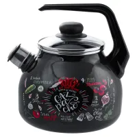 Чайник эмалированный сферический 3 л со свистком Gazpacho - Стальэмаль