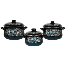 Набор эмалированной посуды конические 3 предмета Вологодский сувенир