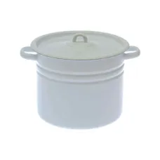 Кастрюля эмалированная цилиндрическая 9 л без рисунка