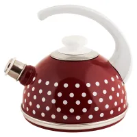 Чайник эмалированный 2.5 л конс/руч бордо мал бел горохи