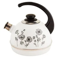 Чайник эмалированный 3.5 л конс/руч белый черн Космея