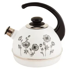Чайник эмалированный 3.5 л конс/руч белый черн Космея