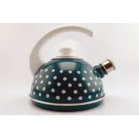 Чайник эмалированный 3.5 л конс/руч бирюз мал бел горохи