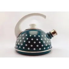 Чайник эмалированный 3.5 л конс/руч бирюз мал бел горохи