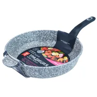 Сковорода с антипригарным покрытием литая Мрамор 28 см ТМ Традиция