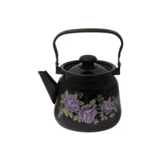 Чайник эмалированный с рисунком Черный – Сибирские Товары 3.5 л