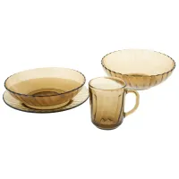 Набор стеклянный 19 предметов Elica - Стекло Дымка