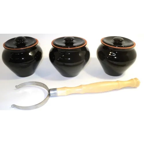 Набор керамической посуды 1/3 черный янтарь - Вятская керамика 500 мл