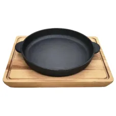 Сковорода порционная чугунная 16 см овал с 2 ручками на подставке TM MY REAL IRON COOK