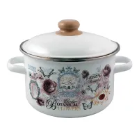 Кастрюля эмалированная цилиндрическая Roses ТМ Appetite 5.5 л