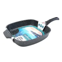 Сковорода-гриль с антипригарным покрытием литая со съемной ручкой Байкал 28x28 см ТМ НМП