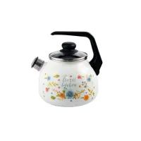 Чайник эмалированный сферический со свистком Floral kitchen ТМ Appetite 3 л