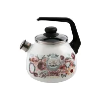 Чайник эмалированный сферический со свистком Roses ТМ Appetite 3 л