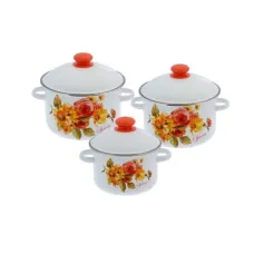 Набор эмалированной посуды 3 предмета №15 Весна - Сибирские Товары