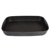 Противень с антипригарным покрытием литой Темный мрамор 40х29.5х5 см ТМ KUKMARA