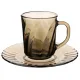 Стеклянный чайный набор на 6 персон 12 предметов Elica - Стекло Дымка