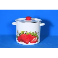 Кастрюля эмалированная цилиндрическая 5.5 л с рисунком