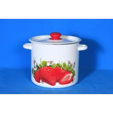 Кастрюля эмалированная цилиндрическая 5.5 л с рисунком