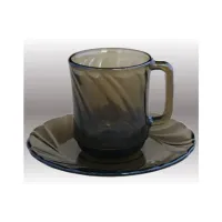 Стеклянный чайный набор на 6 персон 12 предметов ALTA MAREA 310 мл - Стекло Дымка