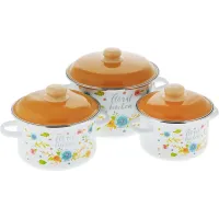 Набор эмалированной посуды 3 предмета №19 Floral Kitchen ТМ Appetite