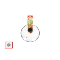 Крышка стеклянная металлический обод пластиковая кнопка пароотвод 18 см РУКАВ ТМ Традиция