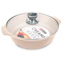 Кастрюля-жаровня с антипригарным покрытием литая стеклянная крышка стекл/кр индукция Creama 4 л ТМ НМП