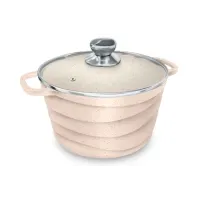 Кастрюля с антипригарным покрытием литая стеклянная крышка индукция Creama 3 л ТМ НМП