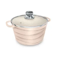 Кастрюля с антипригарным покрытием литая стеклянная крышка индукция Creama 3 л ТМ НМП