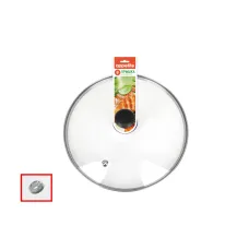 Крышка стеклянная металлический обод пластиковая кнопка 32 см рукав TM Appetite