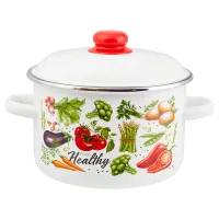 Кастрюля эмалированная цилиндрическая Veggies 5,5 л ТМ Appetite