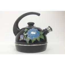 Чайник эмалированный 3.5 л консольная ручка черн голуб орхидея - Рубин