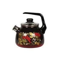 Чайник эмалированный 3 л со свистком Рябина - Стальэмаль