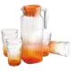 Набор стеклянный кувшин и 4 стакана оранжевый TM Appetite