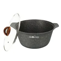 Кастрюля с антипригарным покрытием литая 3 л стекл/кр Granit ultra original индукция ТМ KUKMARA