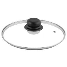 Крышка стеклянная металлический обод пластиковая кнопка 18 см TM Appetite