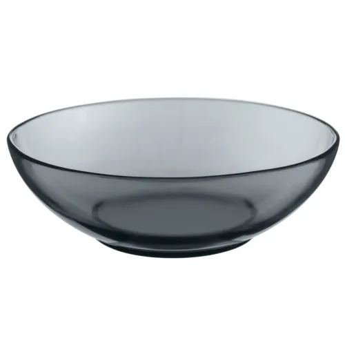 Тарелка стеклянная 19 см глубокая Basilico Grey - Стекло Дымка