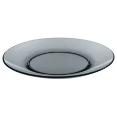 Тарелка стеклянная 20 см обеденная Basilico Grey - Стекло Дымка