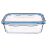 Контейнер стеклянный прямоугольный 1.5 л синий ТМ Appetite
