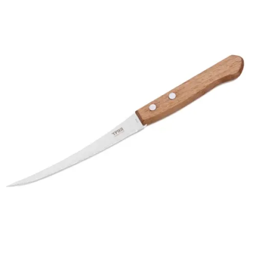 Нож из нержавеющей стали для томатов 21.5/12 см деревянная ручка