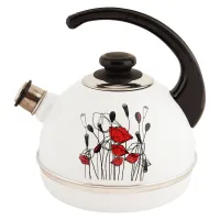 Чайник эмалированный 3.5 л конс/руч белый полевые маки