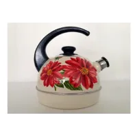 Чайник эмалированный 3.5 л консольная ручка слон кость Лера - Рубин
