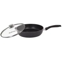 Сковорода с антипригарным покрытием литая 28 см стекл/кр Темный мрамор ТМ KUKMARA