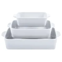 Набор форм керамических 3 предмета прям 21 см, 27 см, 34,5 см белый Monblan ТМ Appetite