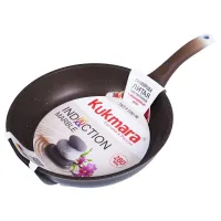 Сковорода с антипригарным покрытием литая 28 см Кофейный мрамор индукция ТМ KUKMARA