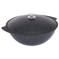 Казан с антипригарным покрытием для плова литой 7 л алюминиевая крышка Granit Ultra Blue