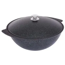 Казан с антипригарным покрытием для плова литой 7 л алюминиевая крышка Granit Ultra Blue