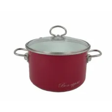 Кастрюля эмалированная цилиндрическая Bon Appetit вишня 2 л – Северсталь