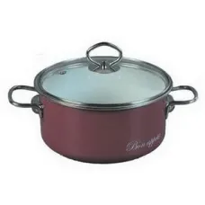 Кастрюля эмалированная цилиндрическая Bon Appetit вишня 4 л – Северсталь